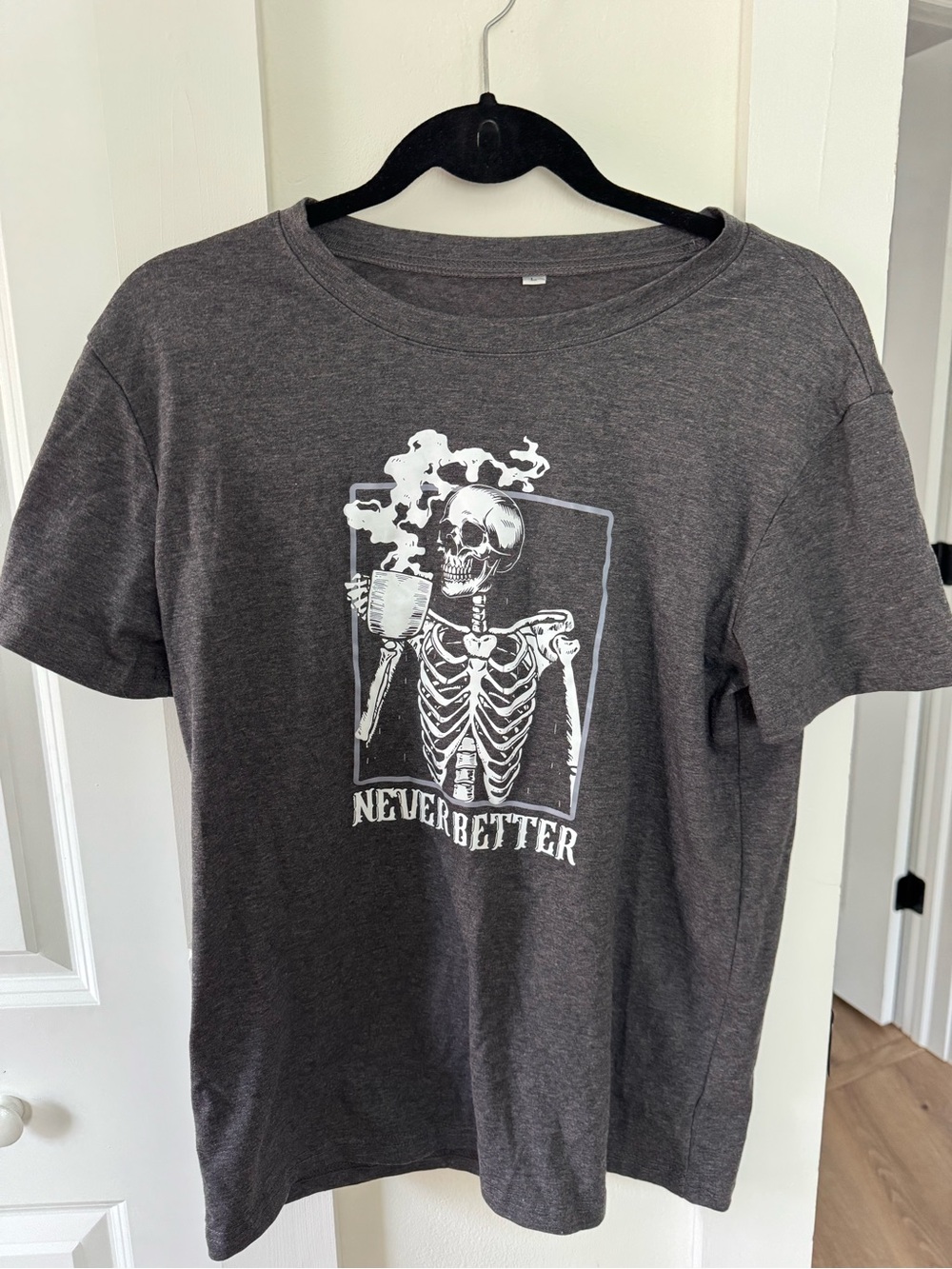 Neverbetter Skeleton Graphic Tee - Charcoal